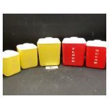 Red & Yellow Plastic Canisters