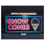 Light up snow cone sign