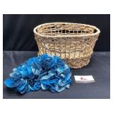 Wicker Basket and NEW Hand Made Scarf