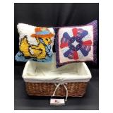 Wicker Basket Handmade NEW Pillows
