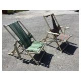 Pair of Vintage Sling Chairs and Empty Frame