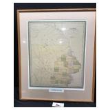 Framed 1846 Mitchell Map of Iowa