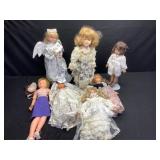 Dolls, Bridal & misc w/stands