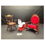 Doll Furniture, Swivel Rocker, Victorian Chair