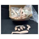 Box of Porcelain doll parts