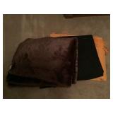 Twin Faux fur and blue blankets.   Orange queen