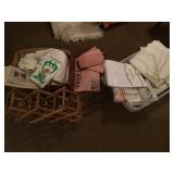 Wine Rack and Miscellaneous Linens