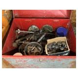 Metal Tool Box With Miscellaneous Tools and