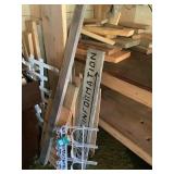 Garden fencing and wood pieces