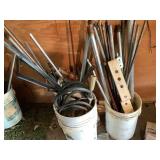 3 buckets of pipes and copper