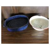 Enamel roaster and strainer