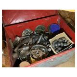 Metal Tool Box with Miscellaneous Hardware