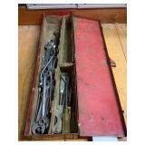 Metal Tool Box with Miscellaneous Wrenches