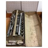 Metal Toolbox with Miscellaneous Sockets