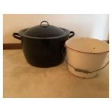 Enamel Bucket and Pot