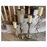 4 candle pillars decor