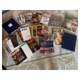 Books, magazines, and a photo album