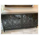 Large metal entryway buffet