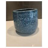 Blue speckled pot
