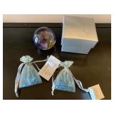 Swarovski crystals and a glass paper weight