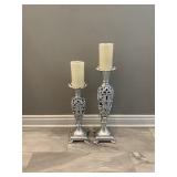 Silver candle decor