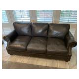 Brown leather sofa