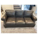 Brown leather sofa