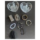 Heart dishes and bracelets