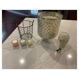 Matchsticks, candle, and decor