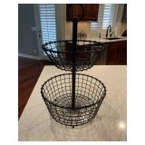 2 tiered metal fruit basket
