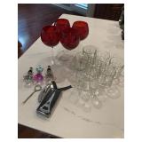 Glasses, and miscellaneous bar items