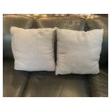 2 gray throw pillows