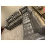 Hunt Brothers gray leather sectional