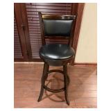 4 black leather bar swivel barstools