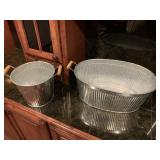2 Metal serving buckets