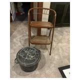 Step stool and enamelware