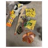 Nerf gun and miscellaneous in bucket