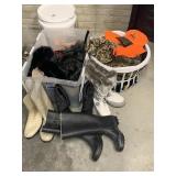 Miscellaneous boots, hats, and gloves