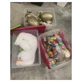 3 totes of Easter decor