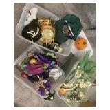 3 totes of Halloween decorations