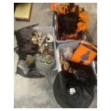 3 totes of Halloween decorations