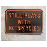 Metal motorcycle sign