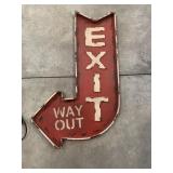 Metal Exit sign