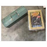 Metal toolbox and basketball court stencil