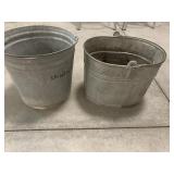 2 galvanized buckets