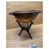 Copper candy pot and stand