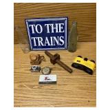 Small camera I train sign grapette bottle