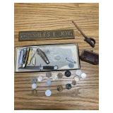 Pocket knives and foreign coins