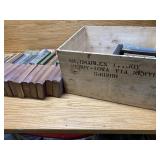 Wood crate full of old books