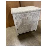 Wicker three drawer chest